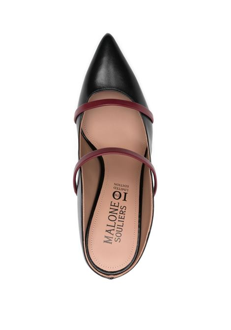 Mules Maureen 100mm in nero e bordeaux Malone souliers - donna MALONE SOULIERS | MAUREEN100356BLKBRDNDY